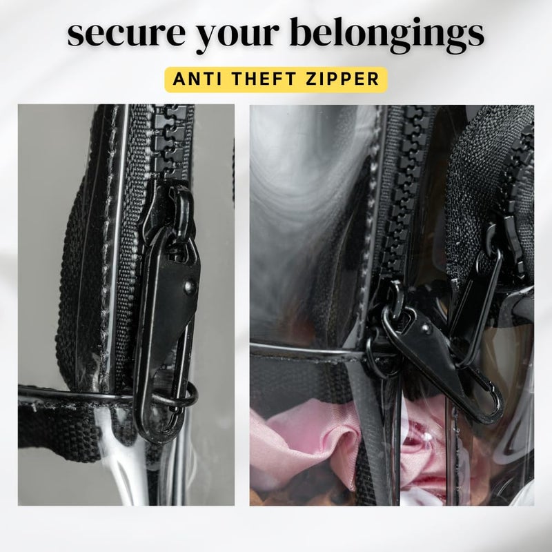 OTW ONTHEWAE Anti-Theft Black Clear Transparent Small Mini Backpack Convertible Straps Crossbody for Raves Stadium Festival Concert (Mini - Black) - Image 3