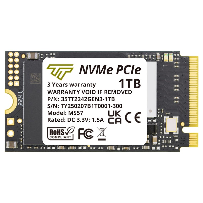 Timetec 1TB M.2 2242 SSD NVMe PCIe Gen3x4 3D NAND TLC Read/Write Speed Up to 2,100/1,600 MB/s Compatible with Lenovo Thinkpad E15 / ThinkPad 11e Yoga Gen 6, Laptop and Desktop - Image 1