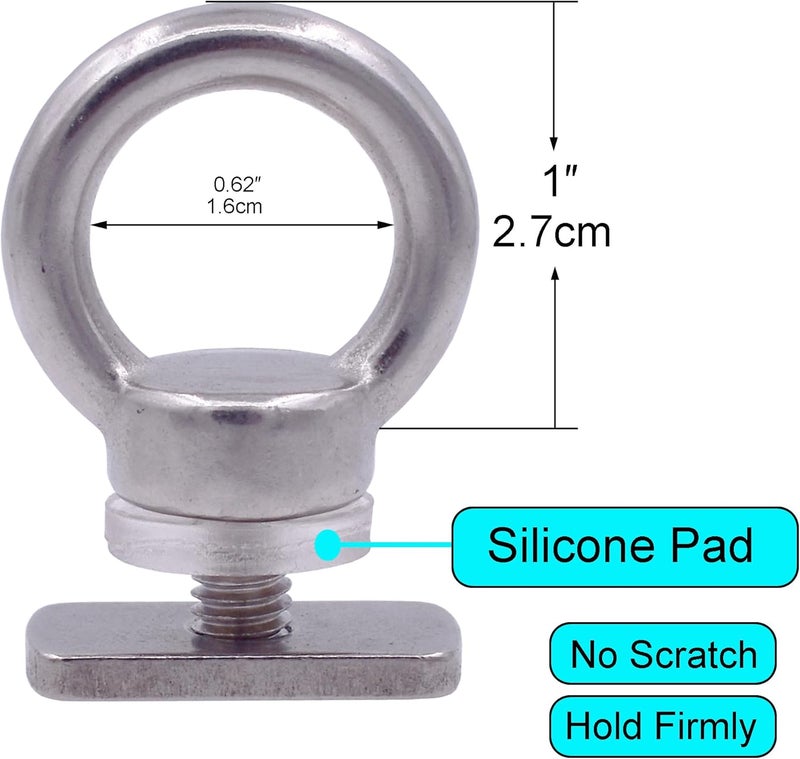 YYST Kayak Track Mount Tie Down Eyelet W/Pad to Hold Your Bungee Cord or Ropes - Non-Skid-Don't use for Anchoring - Image 2