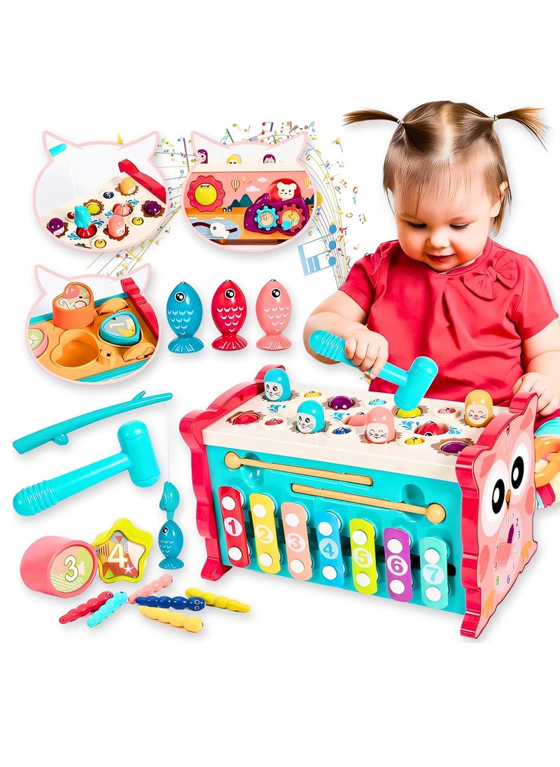 MAGIC VAULT - 8-in-1 Montessori Toys for 1+ Year Old Boys & Girls, Baby Educational Learning Toy for Toddlers, Fine Motor Skills, Sorting, Musical Xylophone, Activity Cube - Gifts for Kids - Image 1