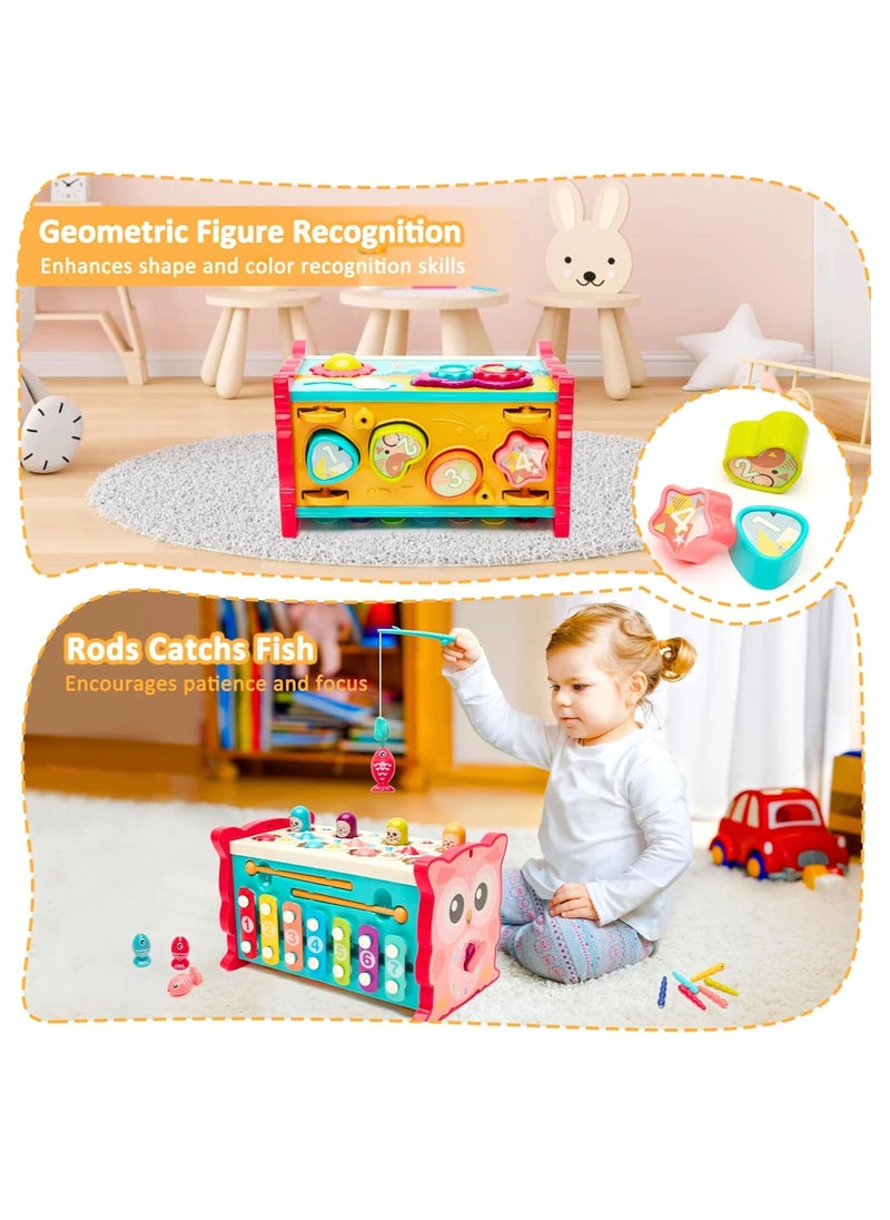 MAGIC VAULT - 8-in-1 Montessori Toys for 1+ Year Old Boys & Girls, Baby Educational Learning Toy for Toddlers, Fine Motor Skills, Sorting, Musical Xylophone, Activity Cube - Gifts for Kids - Image 1