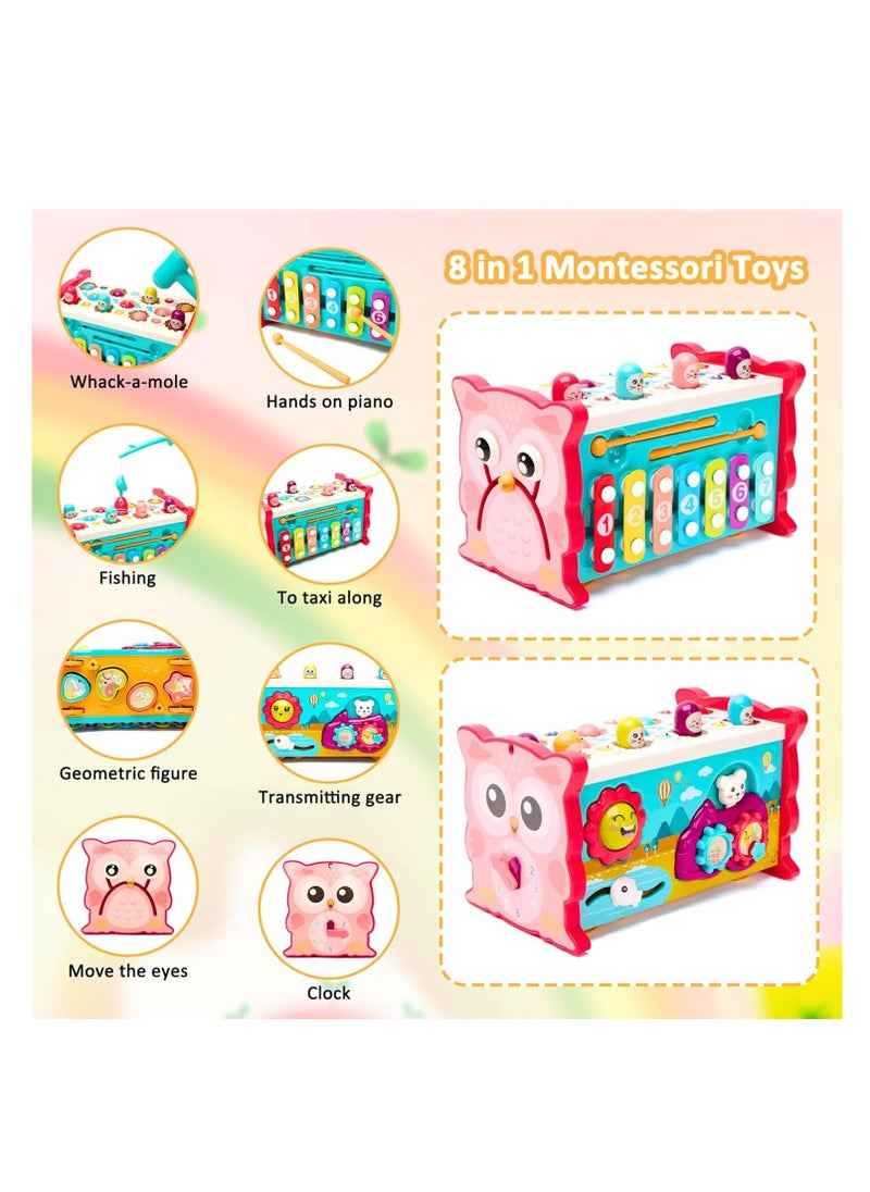 MAGIC VAULT - 8-in-1 Montessori Toys for 1+ Year Old Boys & Girls, Baby Educational Learning Toy for Toddlers, Fine Motor Skills, Sorting, Musical Xylophone, Activity Cube - Gifts for Kids - Image 1