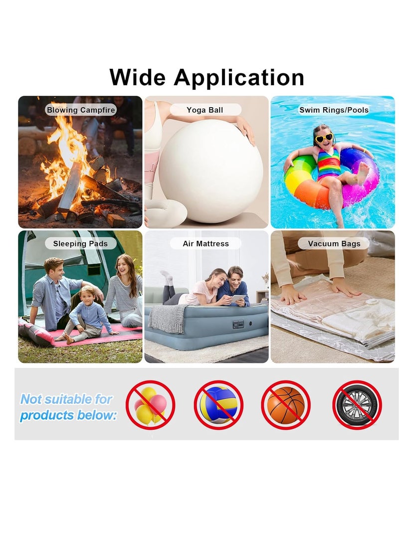 AGPtek AGPTEK Rechargeable Air Pump, Electric Air Pump 4000mAh Battery Quick-Fill Inflator & Deflator with 3 Nozzles, Lightweight & Portable Perfect for Air Beds, Air Mattresses, Pool Toys & Inflatable  - Image 2