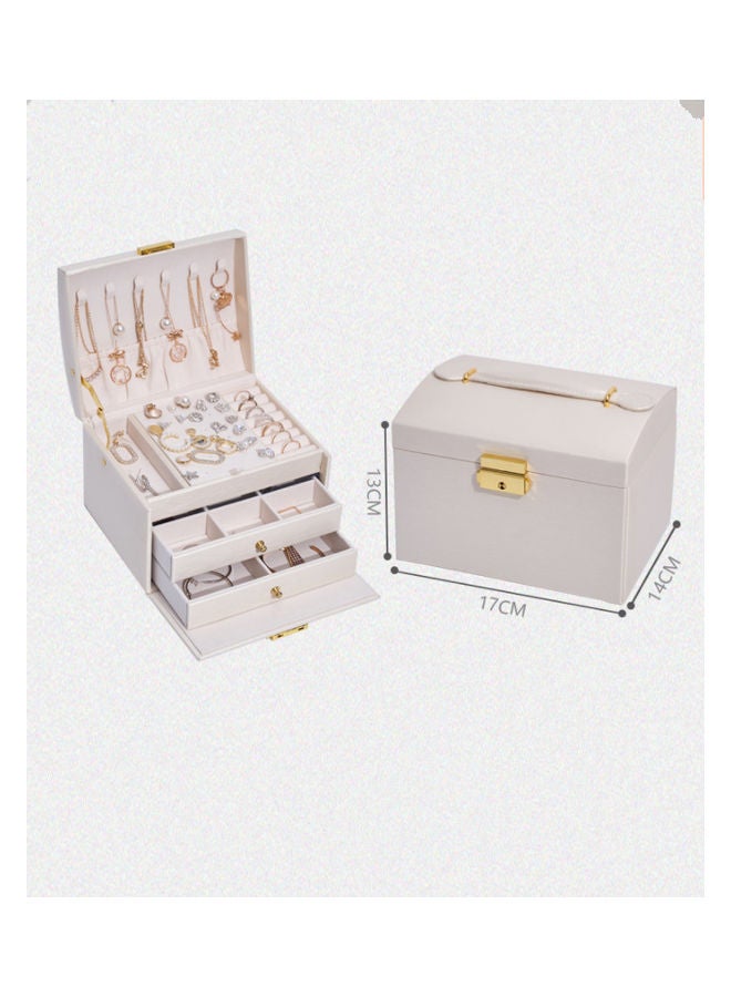 علبة مجوهرات بمستويين أبيض - Image 5