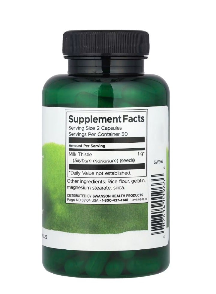 سوانسون شوك الحليب كامل الطيف 1000 مجم 100 كبسولة (500 مجم لكل كبسولة) - Image 2