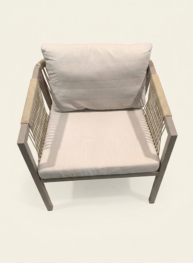 Modern 3-Piece Outdoor Bistro Set with Aluminum Frame and Weather-Resistant Cushions – [Beige color] - Image 3