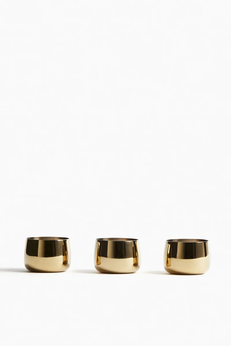 H&M 3-pack metal tealight holders
