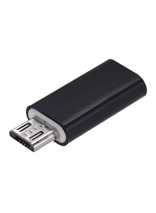 محول بيانات من نوع Type-C USB-C أنثوي إلى Micro USB ذكر باللون الأسود - Image 1