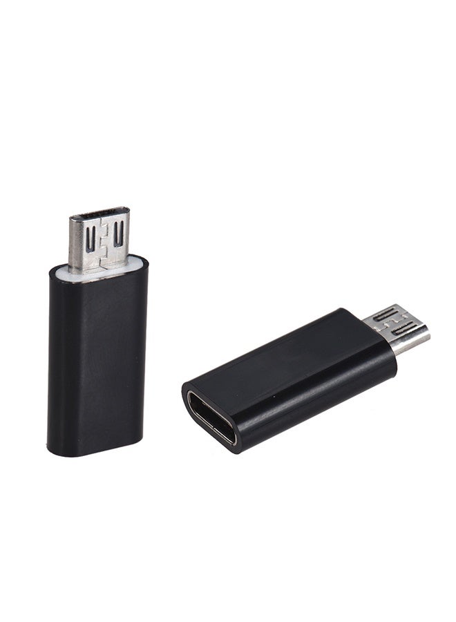محول بيانات من نوع Type-C USB-C أنثوي إلى Micro USB ذكر باللون الأسود - Image 2