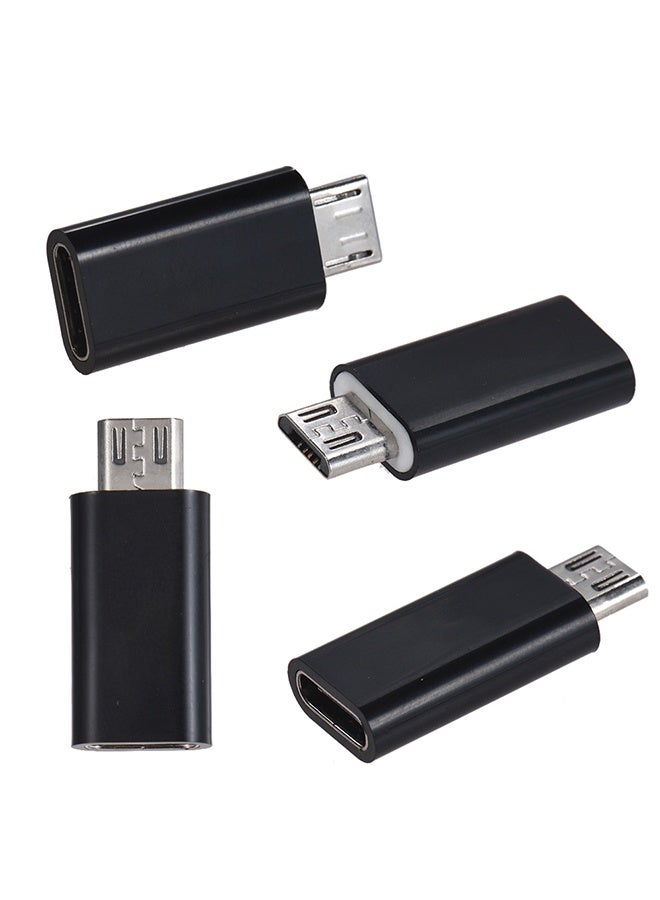 محول بيانات من نوع Type-C USB-C أنثوي إلى Micro USB ذكر باللون الأسود - Image 3
