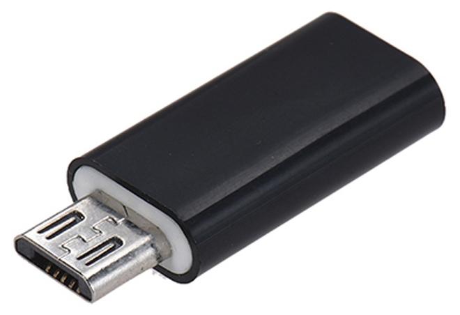 Type-C USB-C Female To Micro USB Male Sync Data Converter Black - Image 1