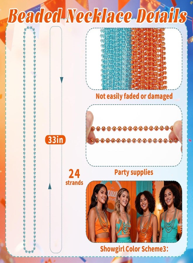 Kigeli 24 Pcs the Life of a Birthday Girl Bead Necklace Bulk Showgirl Bday Party Decorations Showgirl Birthday Accessories Orange and Green Themed Party Supplies for Women Girls Costume Necklace - Image 2