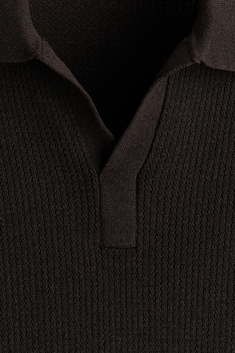 H&M Regular Fit Cable-knit polo shirt