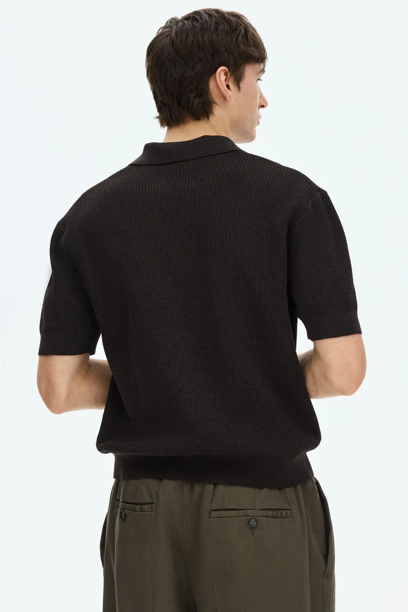 H&M  Regular Fit Cable-knit polo shirt for Men | Best Price UAE