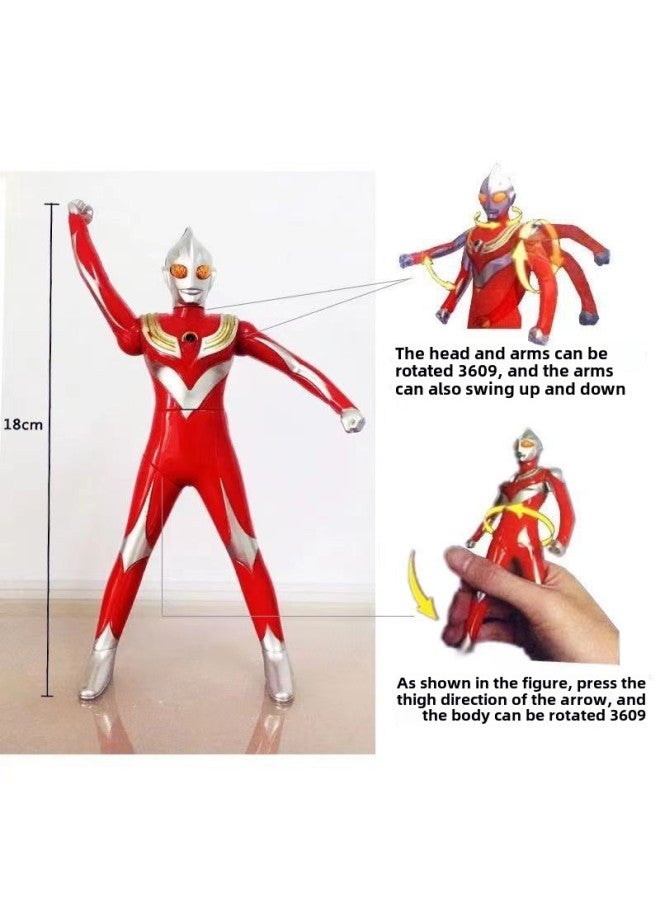 Diga Ultraman Children's Toy Movable Hand-made TikTok Press Rotating Spider-Man Three-dimensional Marvel Full Set-Color:Press Rotating Man-red And Blue Spider - Image 5