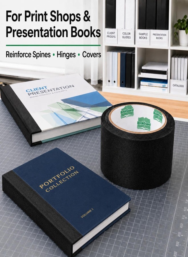 BookGuard 2 Inch Black Book Binding Tape, Bookbinding Repair Cloth Tape for Book Spines, Hinges, Covers, Bibles, Hymnals, Library Books, Schools, 15 Yards - Image 4