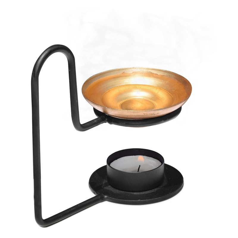 Pure Source India Metal Stand and Brass Bowl Camphor BurnerAroma LampDhoop BurnerAroma Burner 5Inch Gold - Image 5