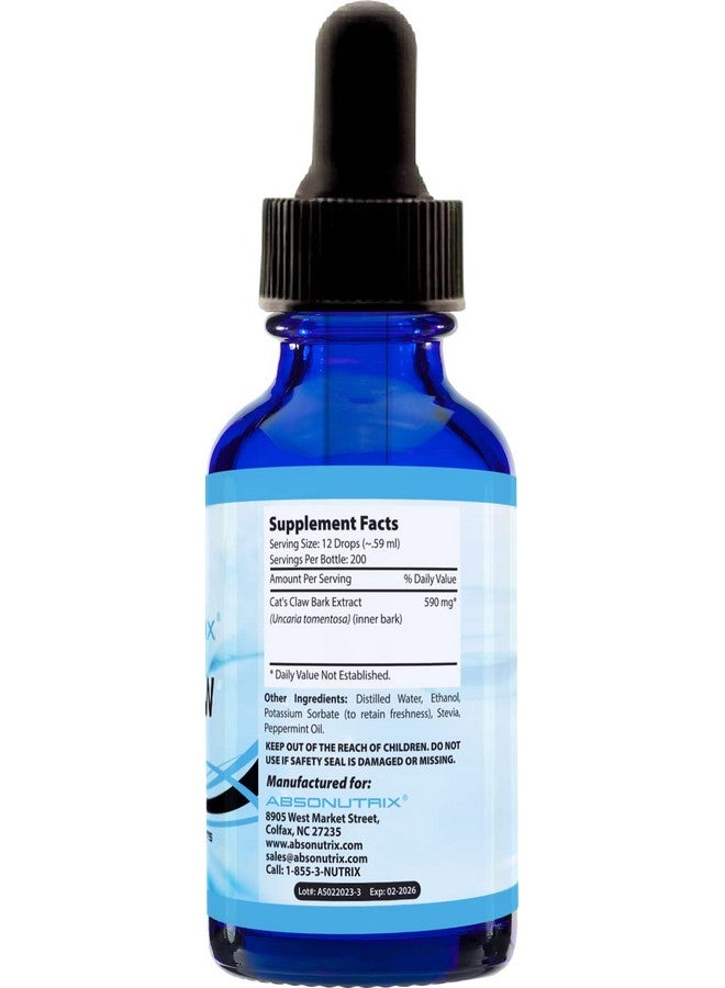 Absonutrix Cats Claw 590mg, 4 Oz Liquid Bottle, 200 Servings, High Bioavailability, Boosts Immunity, Helps Detoxify The Body, Non-GMO, Third-Party Tested, Cruelty-Free Products, Made in USA - Image 3