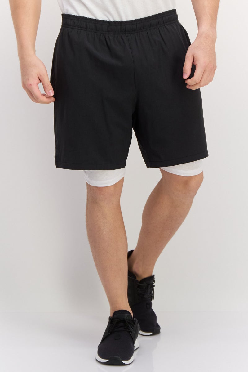 Skora Men Sportswear Fit 7 Inseam Running Shorts, Black - Image 1