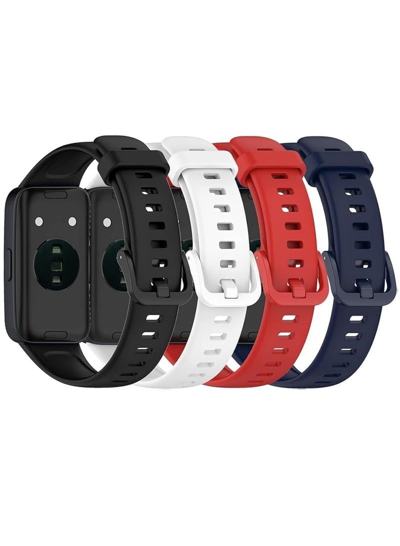 DTBG 4 Pcs Bands Compatible for Huawei Band 8 / Band 9 Watch Replacement Huawei Band 8 / Band 9 Watch Band Adjustable Bracelet Accessory Strap for Huawei Band 8 Wristbands W/Metal Buckle Women Men - Image 1