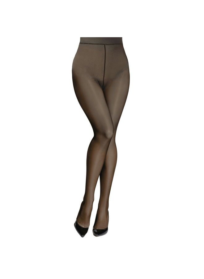 Aobiono Women Fleece Lined Tights Sheer Warm Pantyhose Fake Translucent Winter, Coffee, One size - Image 1