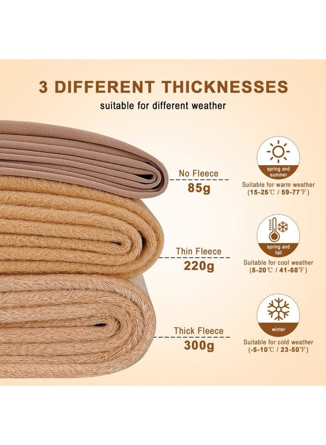 Aobiono Women Fleece Lined Tights Sheer Warm Pantyhose Fake Translucent Winter, Coffee, One size - Image 3