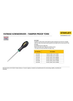 Stanley STANLEY 0-65-395 FATMAX SCREWDRIVER TORX TT15 X 75MM  - Image 5