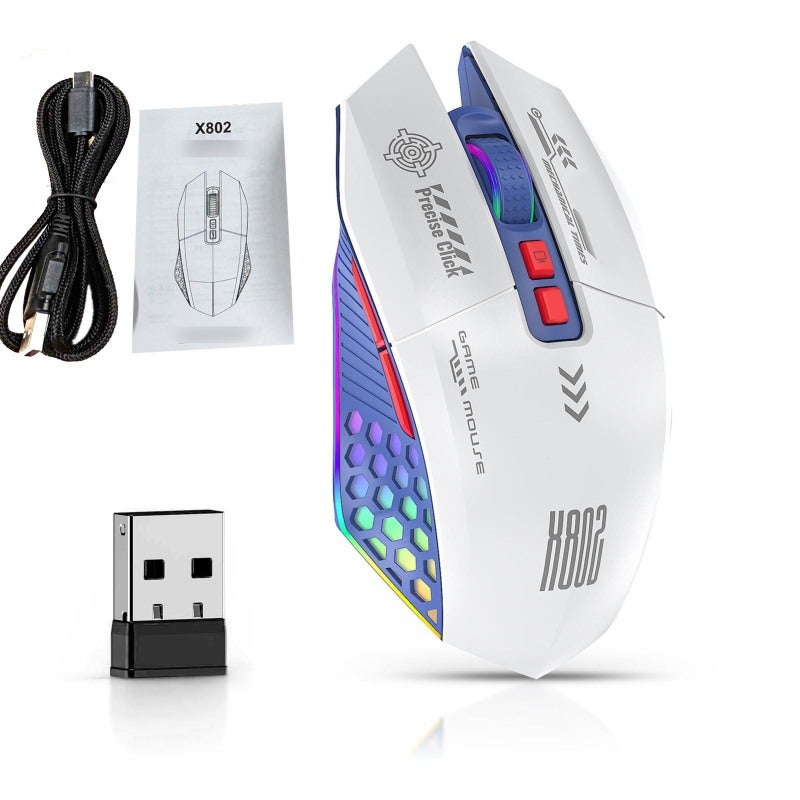 Wireless Gaming Mouse: 2.4G/BT/Wired 3 Modes, 500mAh Long Battery Life - Immersive RGB Lights, Ergonomic Comfortable Grip Mouse for PC, Laptop, Home Office Gaming & Work - Image 1