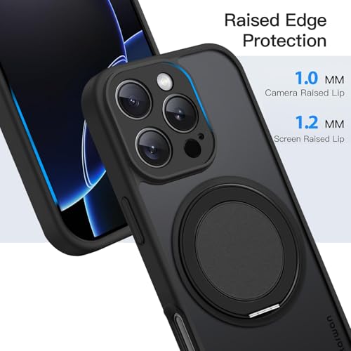 KARWAN Tough Shockproof Armor Back Case Cover Compatible with iPhone 16 Pro Max with 360 Degree Rotation Magnetic Attraction Ring Holder Heavy Duty Rugged Cover with Magnetic MagEase Wireless Charging - Image 2