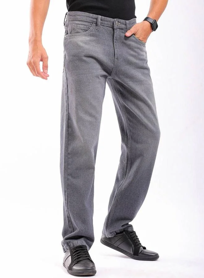The Indian Garage Co The Indian Garage Co Men Grey Mid Rise Straight Fit Solid Jeans