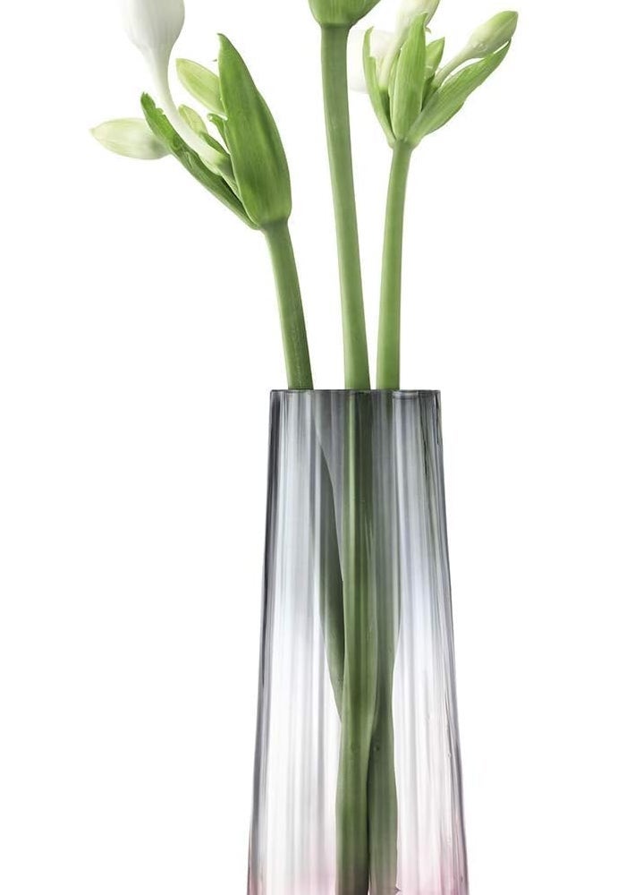 LSA Dusk 20cm Decorative Glass Vase – Elegant Pink & Grey Minimalist Flower Vase Made in Poland - Image 1