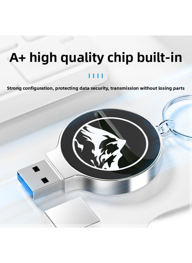 قرص فلاش USB بحروف مبتكرة عالية الجودة من الكريستال المضيء عالي السرعة للسيارة USB قرص فلاش للأعمال التجارية والمدرسة هدية قرص فلاش USB اللون: ضوء أبيض مستدير كريستال U سعة القرص: 4 جيجابايت  - Image 4