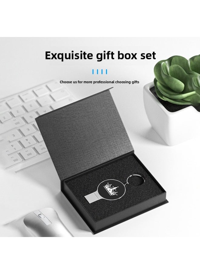 قرص فلاش USB بحروف مبتكرة عالية الجودة من الكريستال المضيء عالي السرعة للسيارة USB قرص فلاش للأعمال التجارية والمدرسة هدية قرص فلاش USB اللون: ضوء أبيض مستدير كريستال U سعة القرص: 4 جيجابايت  - Image 5