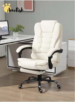 AnneFish Ergonomic Office Desk Computer Chair PU Leather Swivel Adjustable Height High-Back Reclining Chair with Two Points Massage  - Image 1