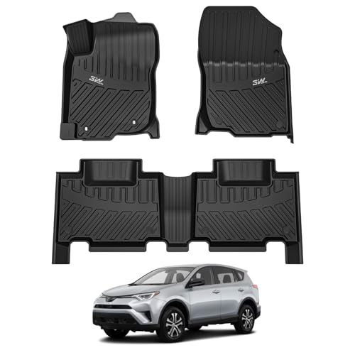 3W Floor Mats Fit Toyota RAV4 2013-2018 (Nor for Hybrid or Prime), TPE All Weather Custom Fit Floor Liner for Toyota RAV 4 LE/XLE/SE/Limited/Platium Car Liners, Black - Image 1