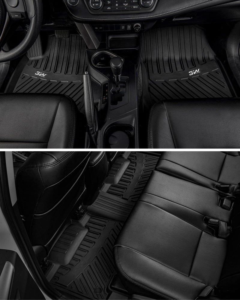 3W Floor Mats Fit Toyota RAV4 2013-2018 (Nor for Hybrid or Prime), TPE All Weather Custom Fit Floor Liner for Toyota RAV 4 LE/XLE/SE/Limited/Platium Car Liners, Black - Image 3