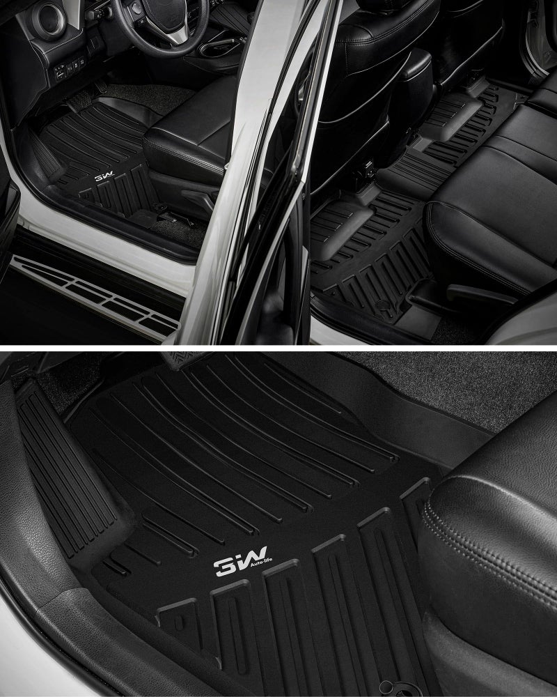 3W Floor Mats Fit Toyota RAV4 2013-2018 (Nor for Hybrid or Prime), TPE All Weather Custom Fit Floor Liner for Toyota RAV 4 LE/XLE/SE/Limited/Platium Car Liners, Black - Image 4