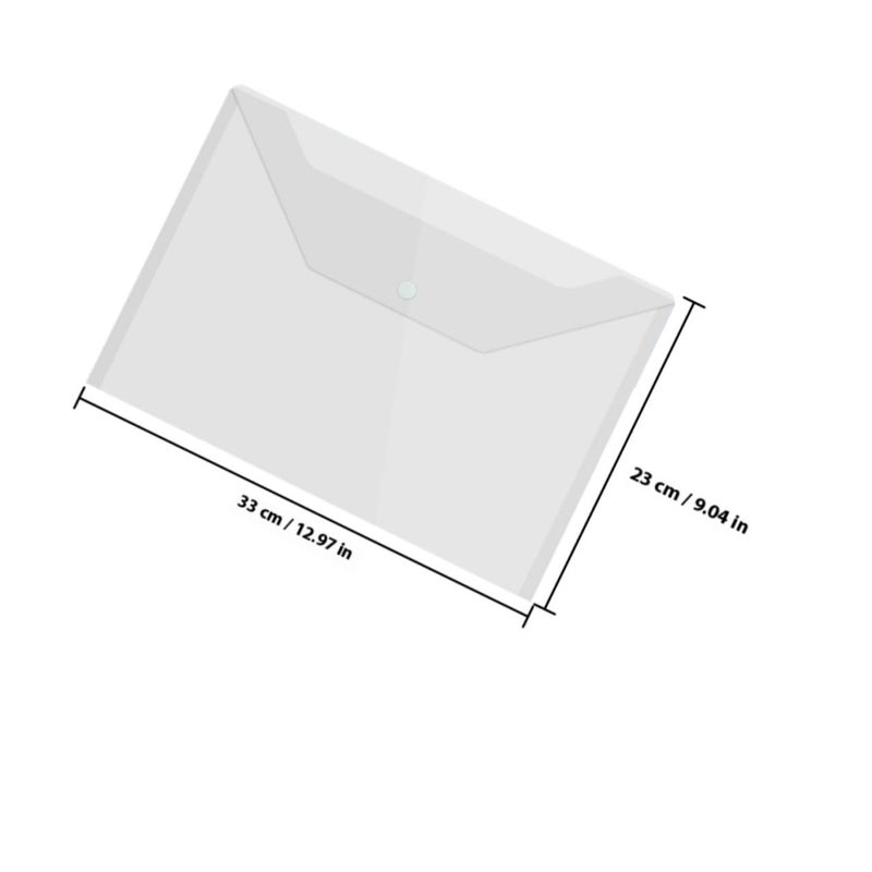 6pcs A4 Plastic Document Envelopes Snap Button Pouches 14 Mil Thick File Holders - Image 3