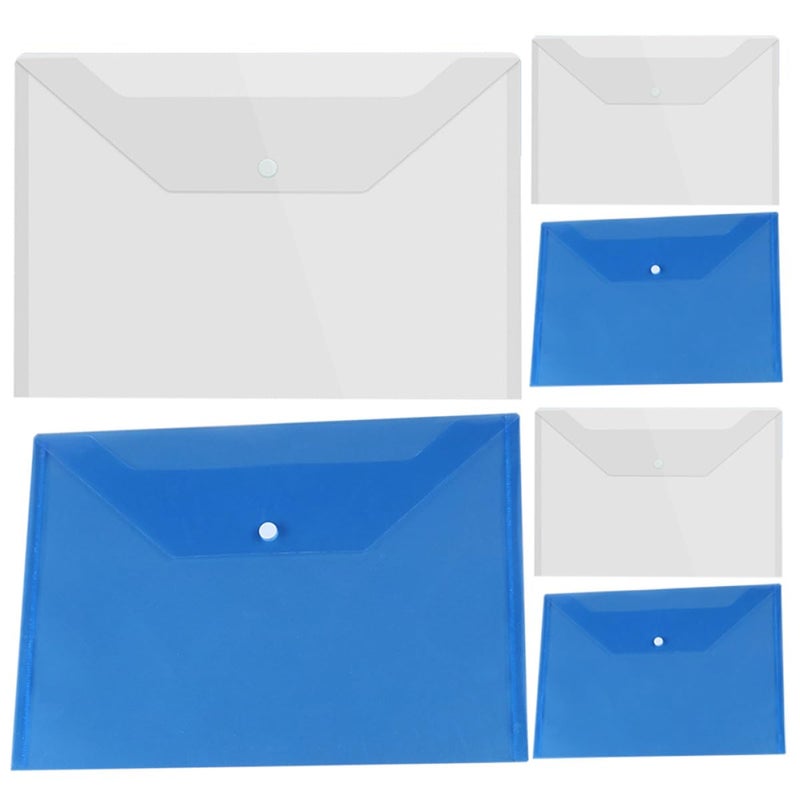 6pcs A4 Plastic Document Envelopes Snap Button Pouches 14 Mil Thick File Holders - Image 2