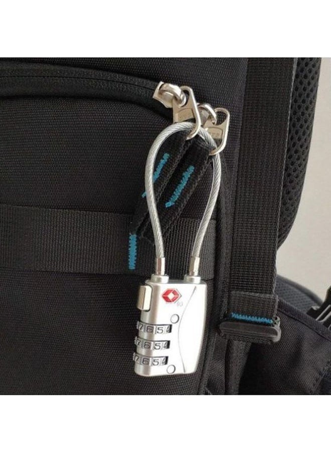 NIBEMINENT - 3-Digit Travel Luggage Combination Lock Silver - Image 1