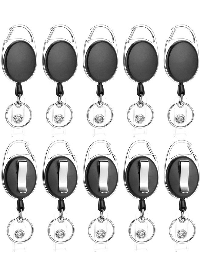 مجموعة من 20 بكرة قابلة للسحب لحفظ بطاقات الهوية، مزودة بمشبك حزام وحلقة مفاتيح، مناسبة لموظفي المكاتب والأطباء والممرضين. - Image 1