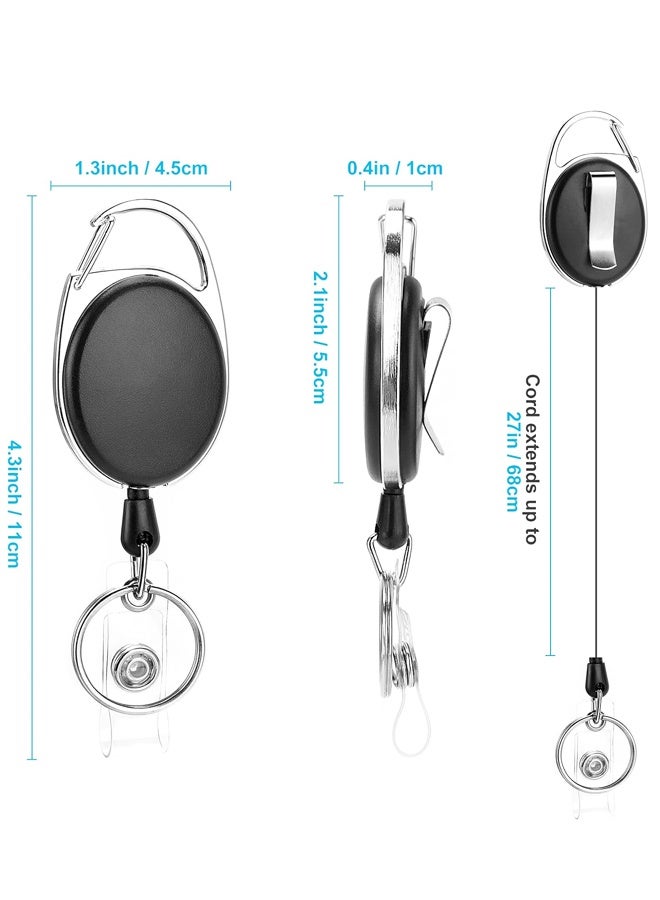 مجموعة من 20 بكرة قابلة للسحب لحفظ بطاقات الهوية، مزودة بمشبك حزام وحلقة مفاتيح، مناسبة لموظفي المكاتب والأطباء والممرضين. - Image 2