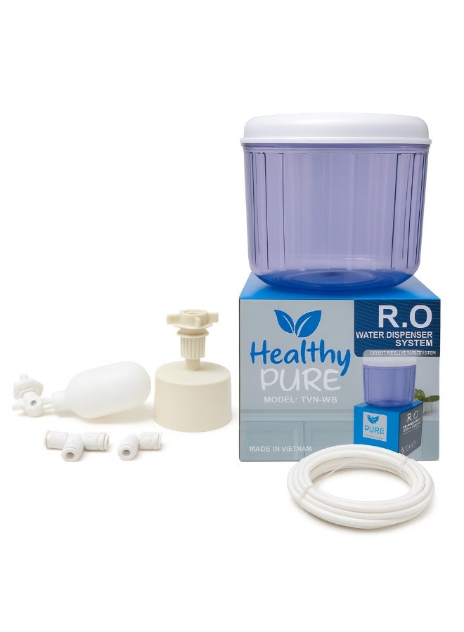 قارورة مياه توصيل مباشر ١٠ لتر هيلثى بيور أوتوماتيك فيتنامية للتوصيل المباشر بفلتر المياه تناسب جميع مبردات المياه مع خرطوم 15 متر + جميع ملحقات التركيب-خامة أصلية عالية الجودة - Image 1