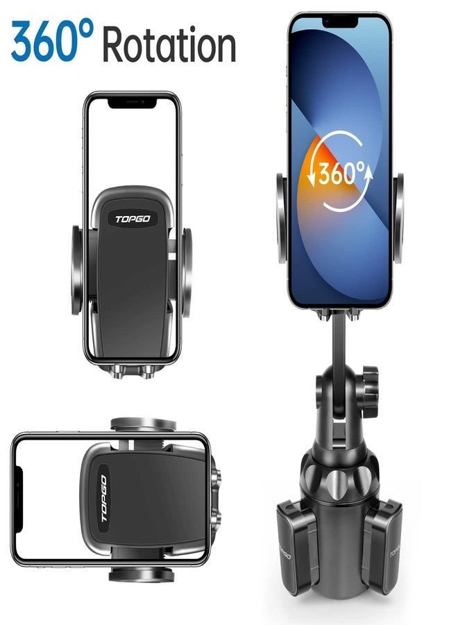 TOPGO Cup Phone Holder for Car, [No Shaking & Stable & Adjustable Pole] Car Cup Holder Phone Mount, Cell Phone Cradle for iPhone 14, Samsung and More Smart Phone - Black - Image 5