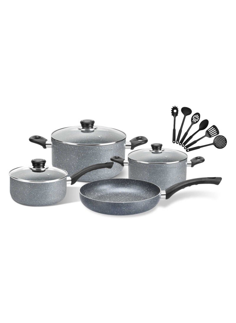 extra home Granite Cookware Set – 13 Pieces, Non-Stick Surfaces with Heat-Resistant Handles - Image 2