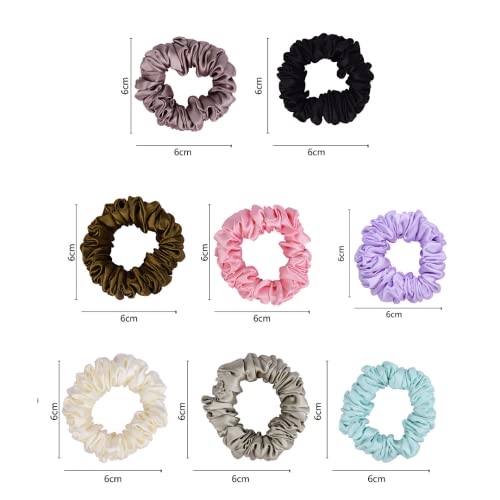 ARENDELLE Pack of 8 Skinny Satin Scrunchies Multicolour - Image 2