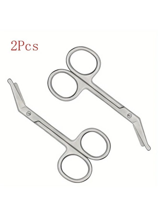 2pcs Stainless Steel Ostomy Scissors 4 4 Inch Medical Bandage Scissors - Image 2