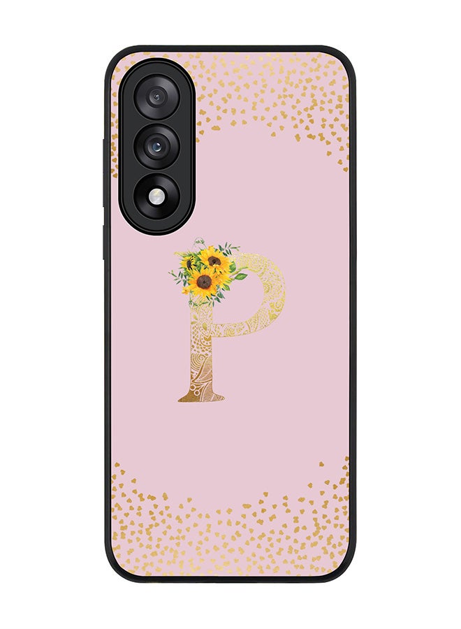 Stylizedd For OnePlus Nord 5 / Ace 5 Ultra Case,Slim fit Camera Protection, Shockproof Thin Phone cover  - Custom Floral Monogram - P  (Pink )
