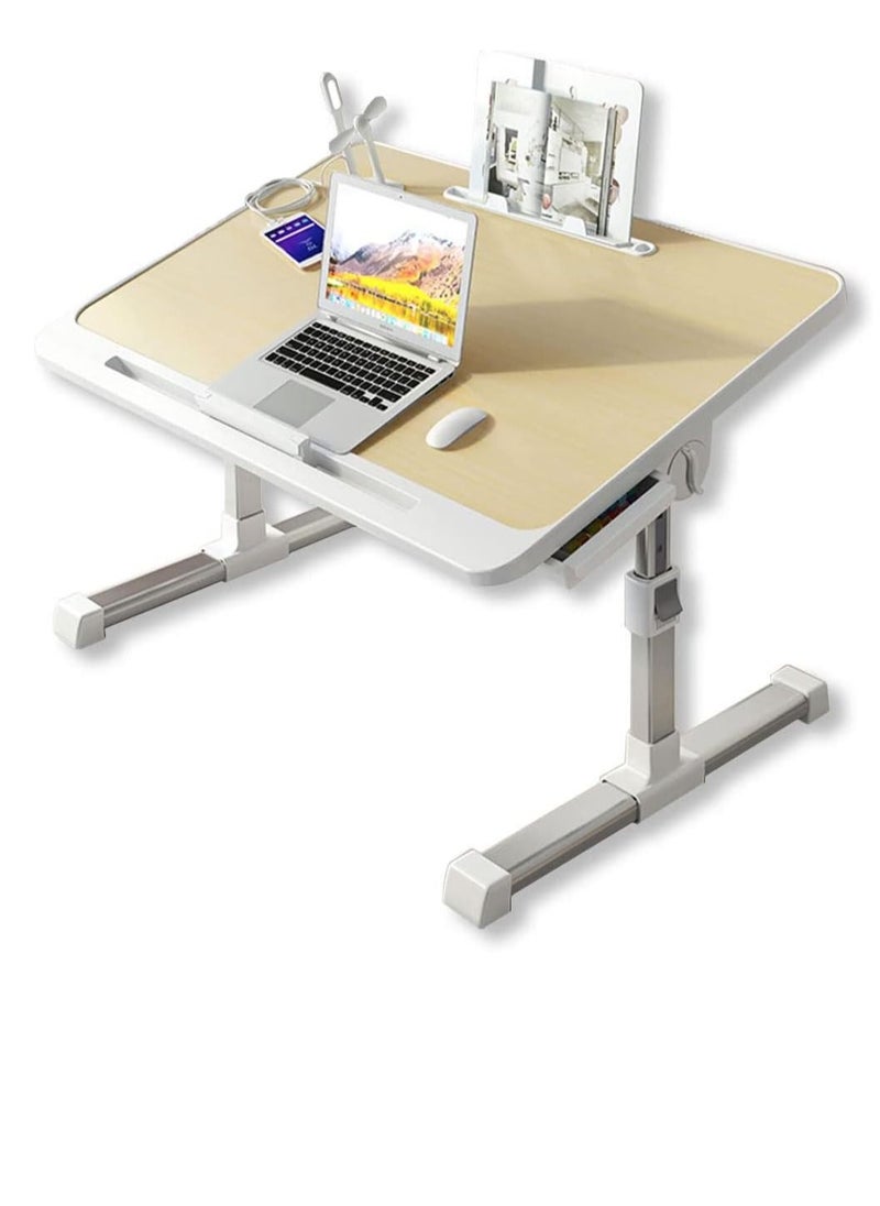Arabest - Laptop Desk for Bed, Adjustable Laptop Bed Tray Table, Portable Lap Desks with USB Cooling Fan and Foldable Legs, Computer Tray Laptop Stand for Sofa Couch Floor (Brown) - Image 1