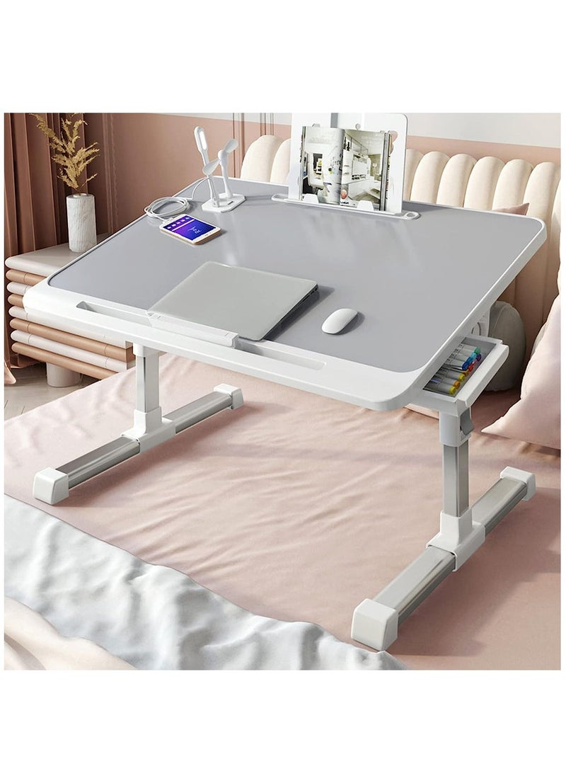 Arabest - Laptop Desk for Bed, Adjustable Laptop Bed Tray Table, Portable Lap Desks with USB Cooling Fan and Foldable Legs, Computer Tray Laptop Stand for Sofa Couch Floor (Brown) - Image 1